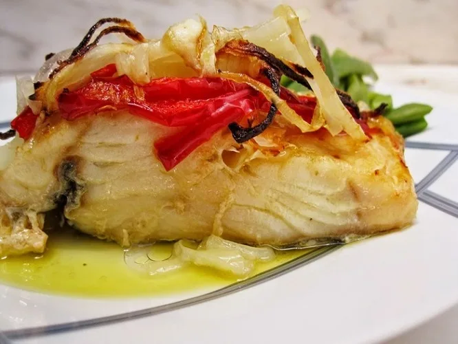 Bacalhau no Forno com Pimentos