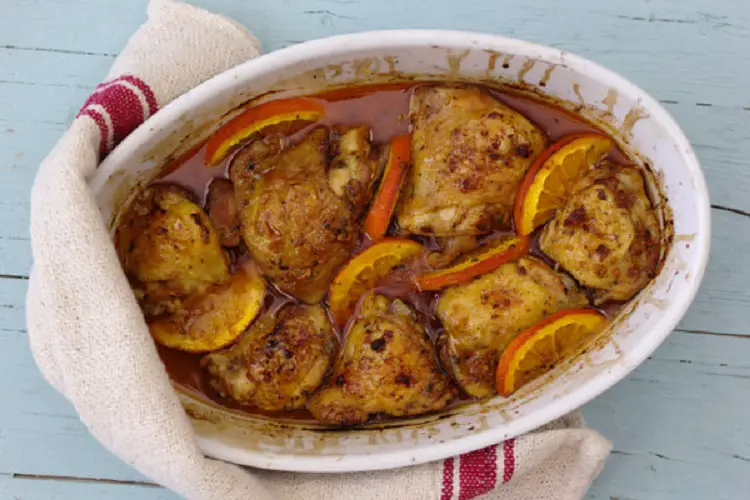 Frango Assado no Forno com Laranja