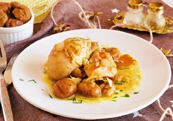 Frango Estufado com Castanhas