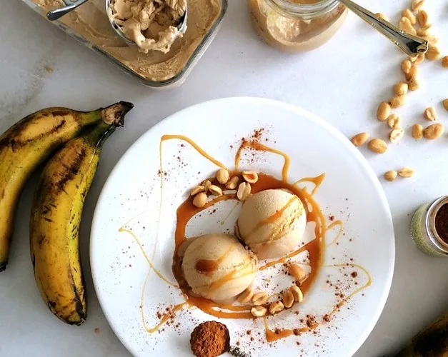 Gelado de Banana e Manteiga de Amendoim