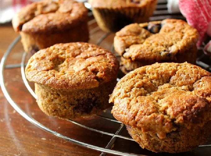 Muffins de Aveia e Mirtilos