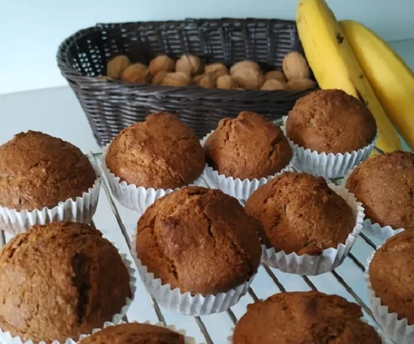 Muffins de Banana e Nozes