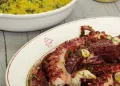 Polvo com Migas de Broa e Espinafres